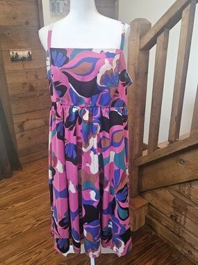 Torrid Womans Pink & Purple Floral Sundress - Sleeveless Strappy Dress
